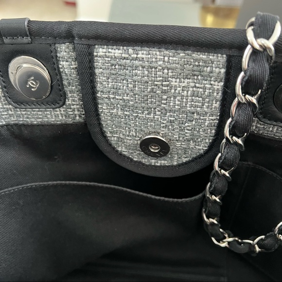 Chanel Canvas Large Deauville Charcoal Tote - Picture 13 of 16